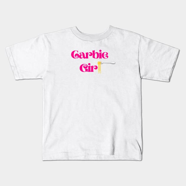 Carbie Girl Pasta Kids T-Shirt by Kahytal